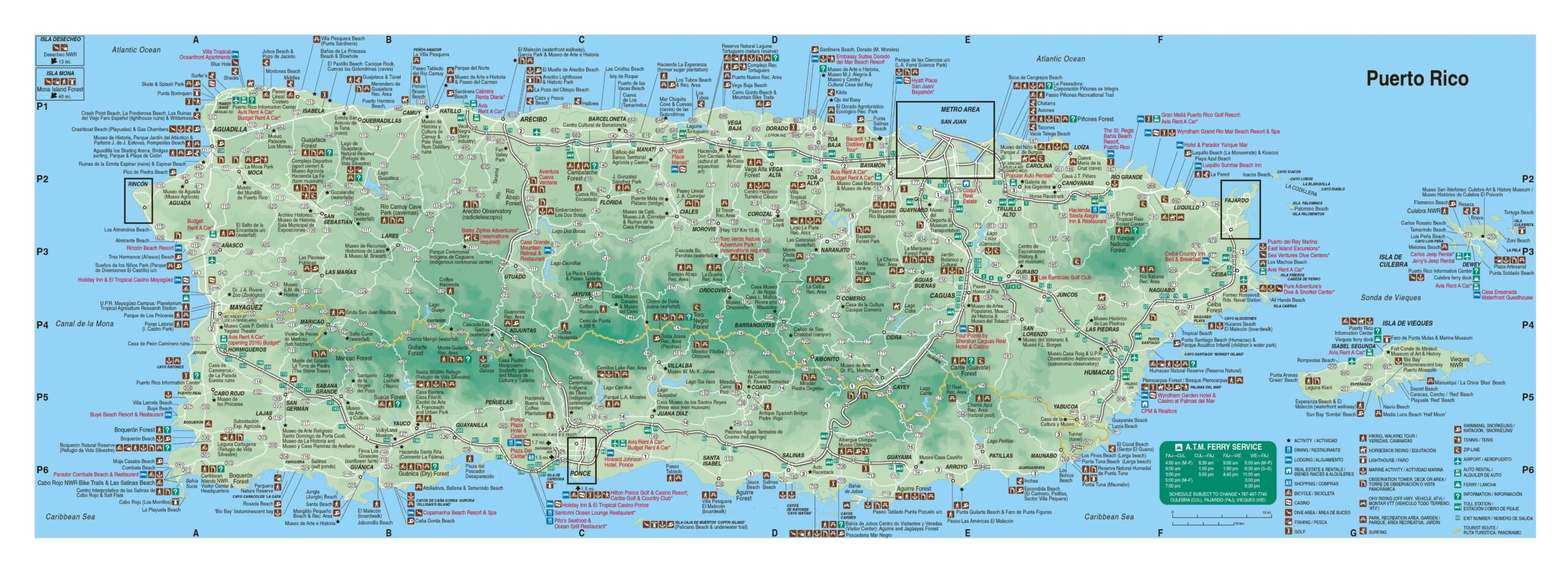 Large Detailed Tourist Map Of Puerto Rico With Roads Cities And Other Marks Puerto Rico North America Mapsland Maps Of The World