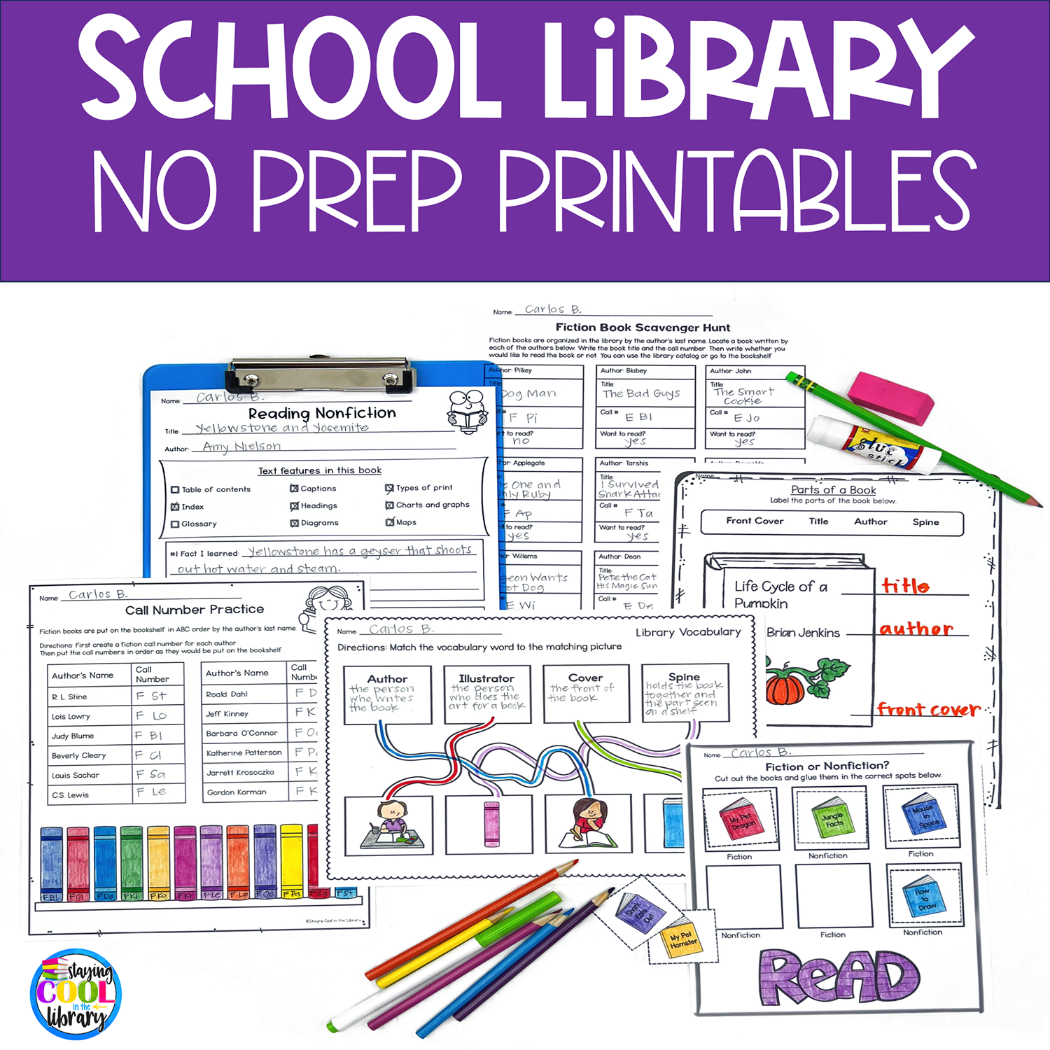 Library Skills Worksheets Free Printables