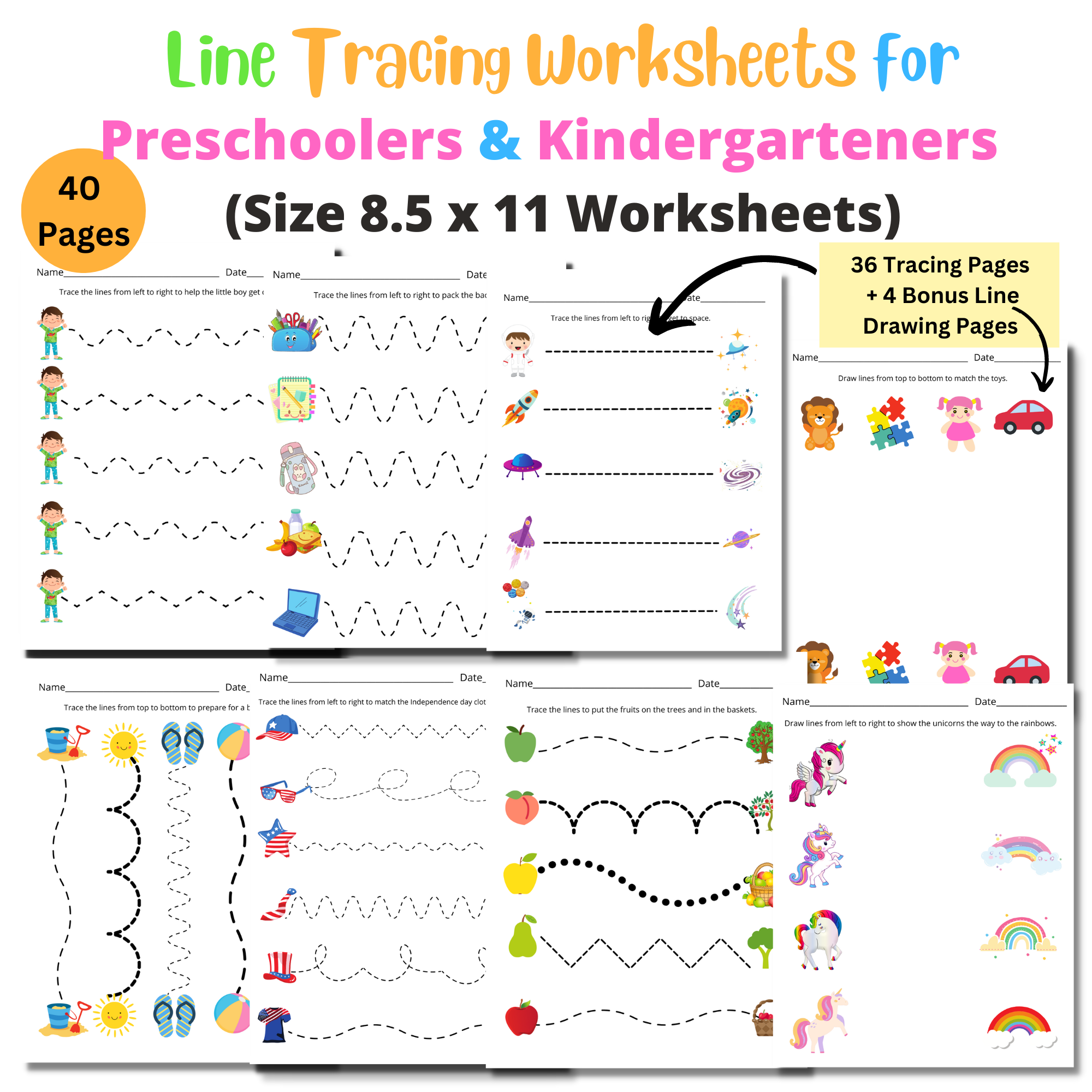 Printable Tracing Worksheets For Preschoolers