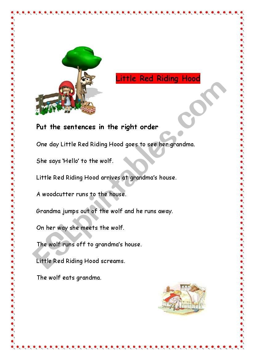 Little Red Riding Hood Worksheets Printable
