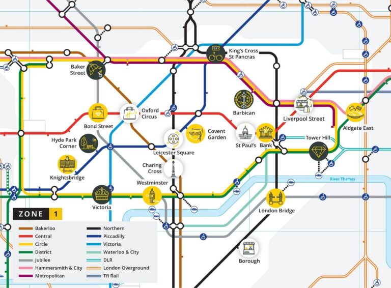 London Tube Map And Top London Attractions All The Knowledge You Need Black Taxi Tour London