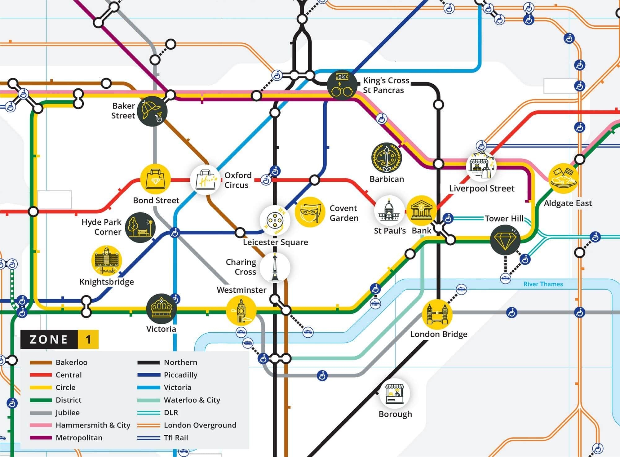 London Tube Map And Top London Attractions All The Knowledge You Need Black Taxi Tour London