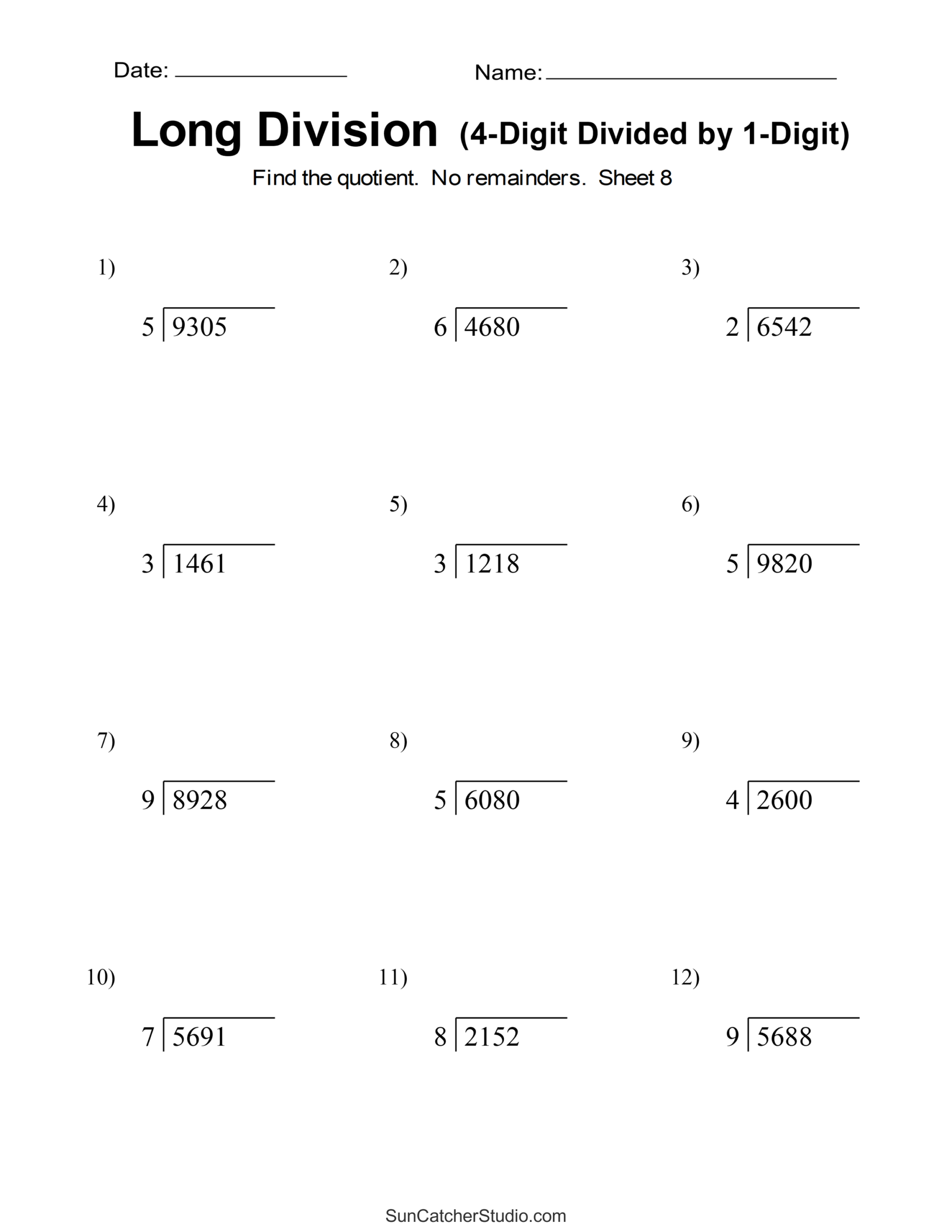 Long Division Worksheets U0026 Problems Free Printable Math Drills Worksheets Library