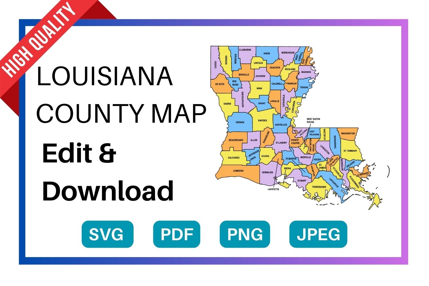 Louisiana County Map Editable U0026 Printable State County Maps Louisiana County Map Editable U0026 Printable State County Maps