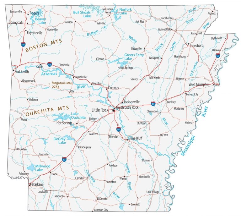 Map Of Arkansas Cities And Roads GIS Geography