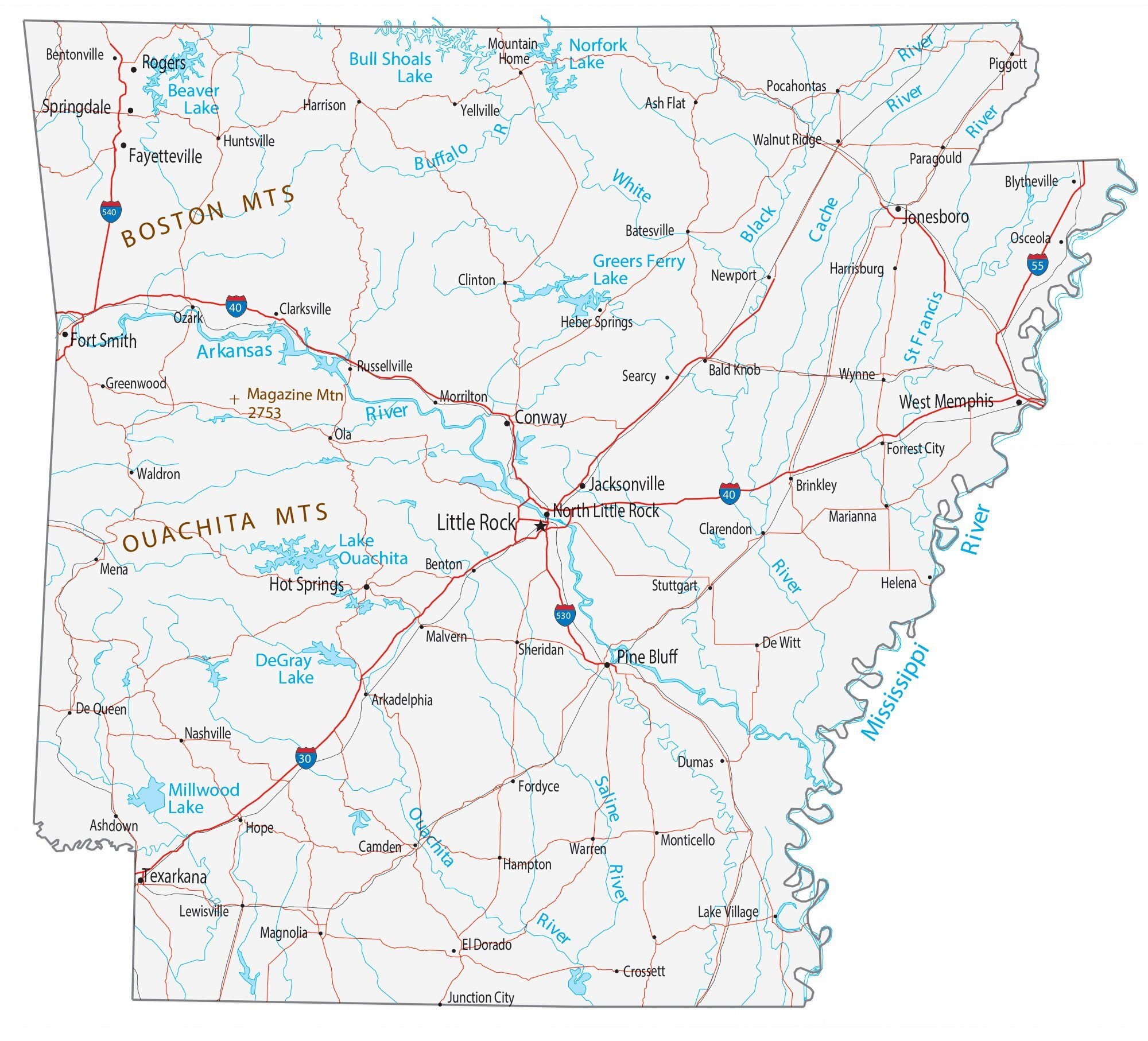 Map Of Arkansas Cities And Roads GIS Geography Map Of Arkansas Cities And Roads GIS Geography
