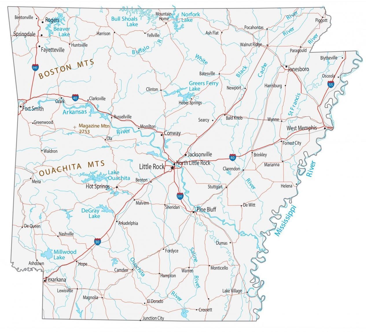 Map Of Arkansas Cities And Roads GIS Geography Map Of Arkansas Cities And Roads GIS Geography