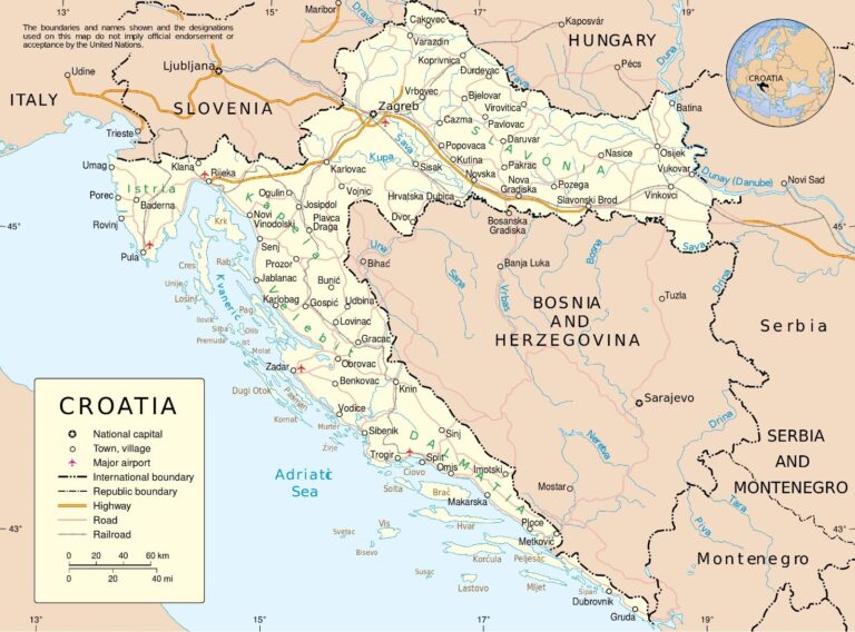 Map Of Croatia Interactive Map And Pdf Maps Download