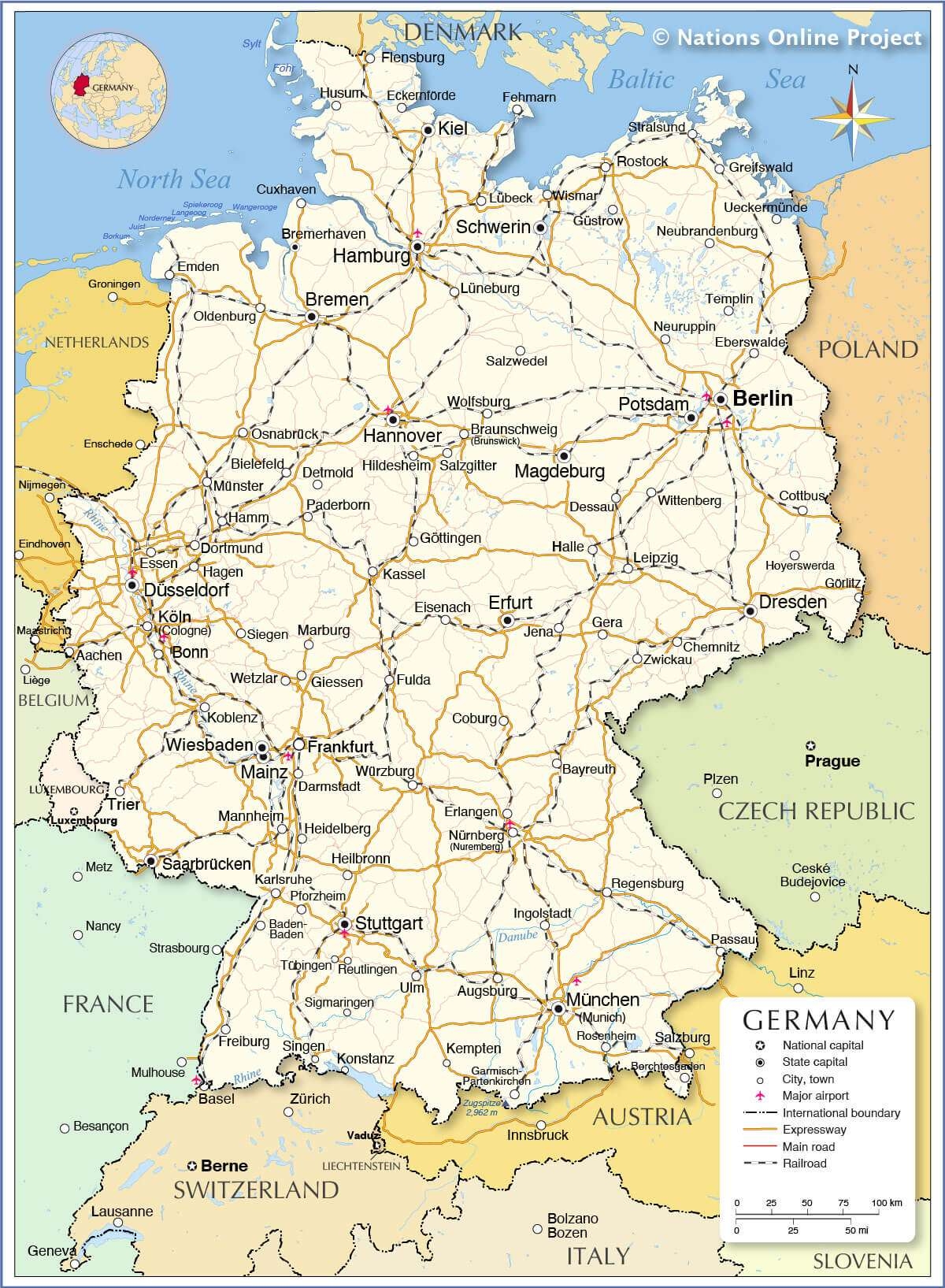 Printable Map Of Germany Pdf