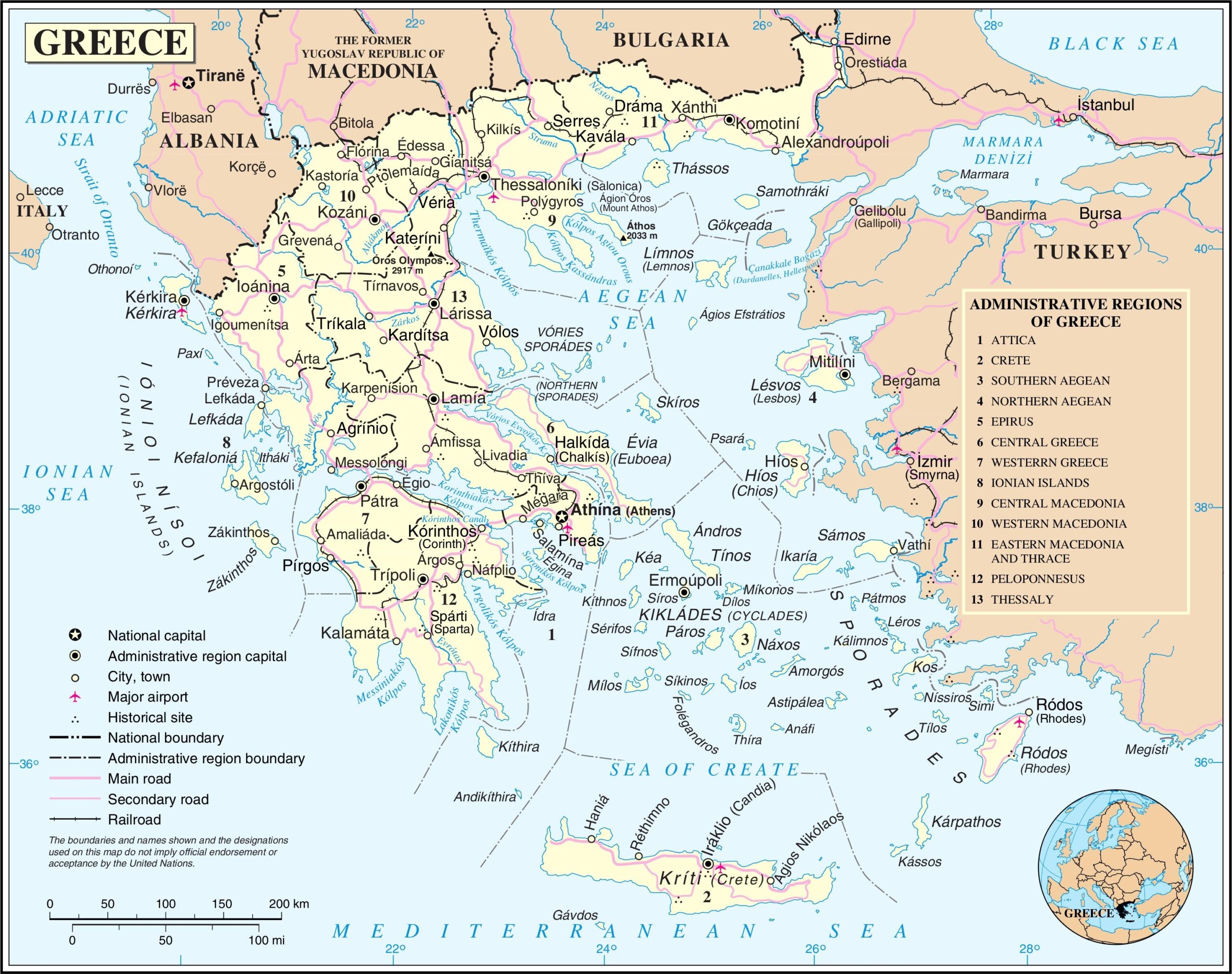 Map Of Greece Offline Map And Detailed Map Of Greece