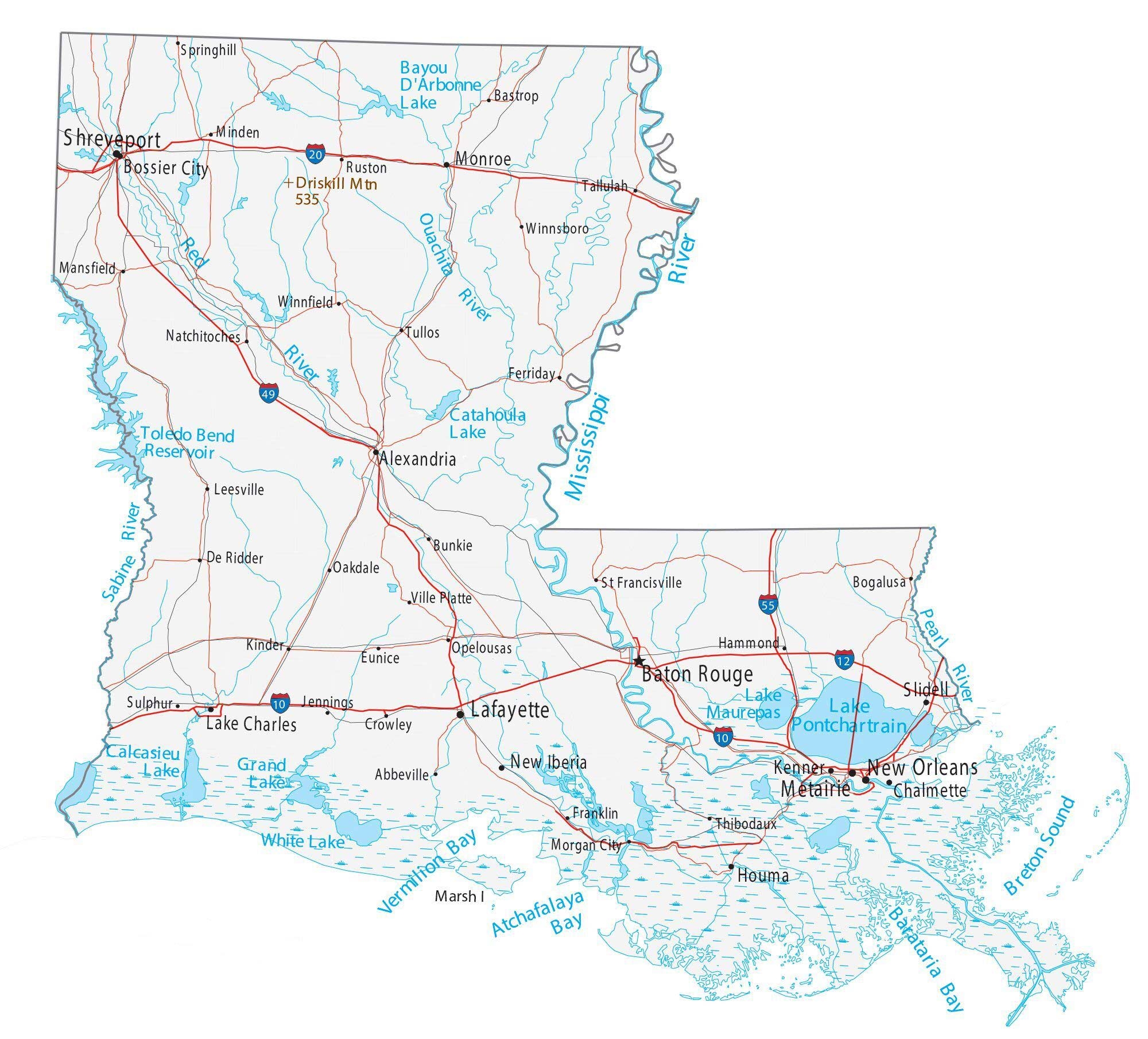 Map Of Louisiana Cities And Roads GIS Geography Map Of Louisiana Cities And Roads GIS Geography