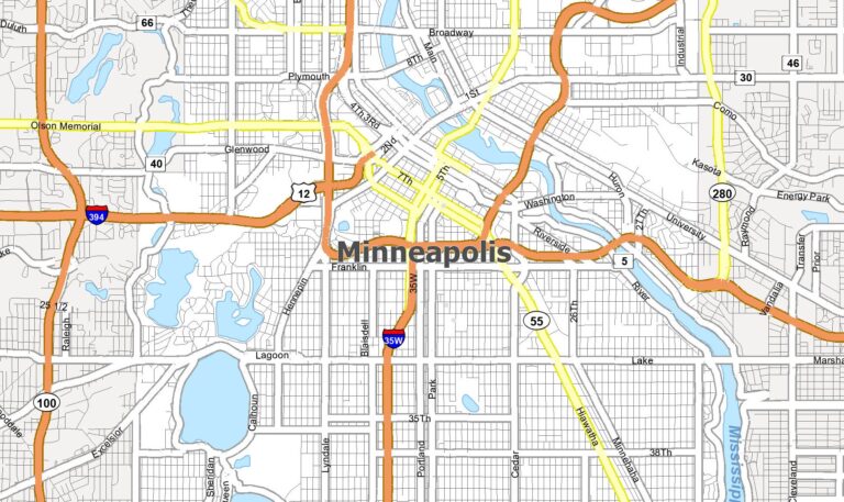 Map Of Minneapolis Minnesota GIS Geography