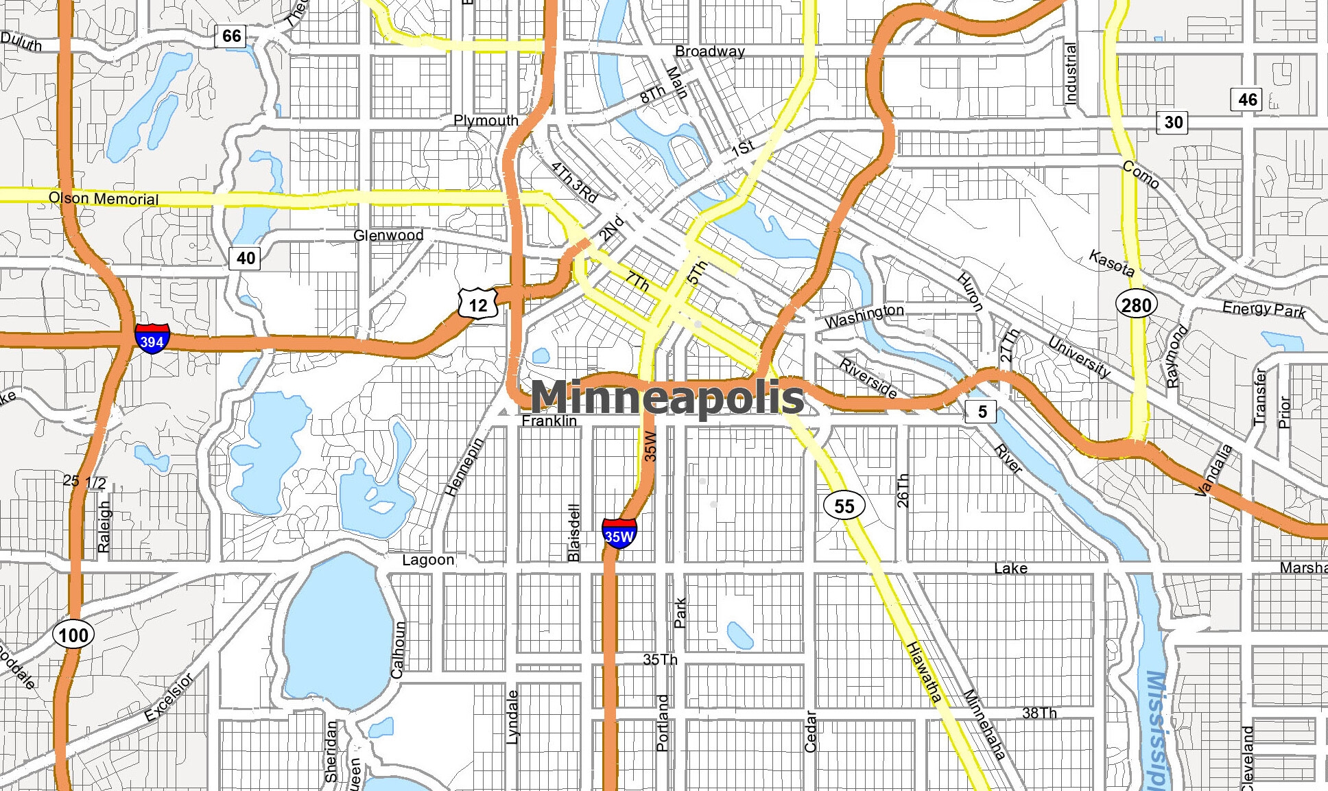Map Of Minneapolis Minnesota GIS Geography