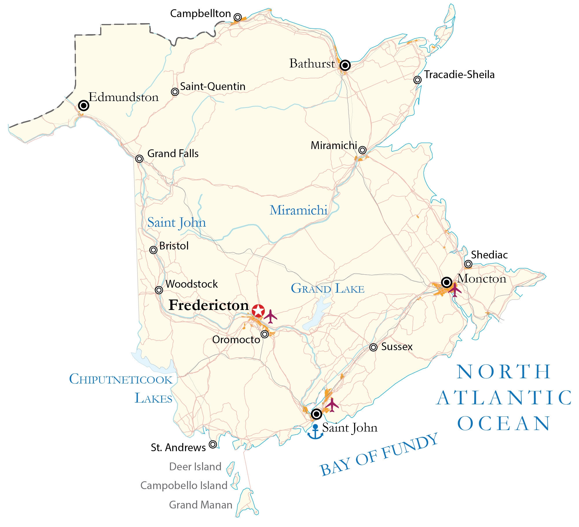 Map Of New Brunswick GIS Geography