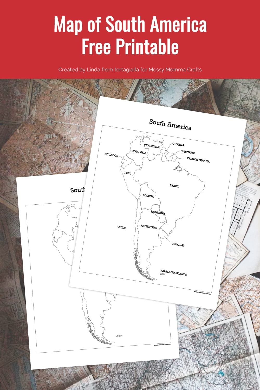 Map Of South America Free Printable Messy Momma Crafts