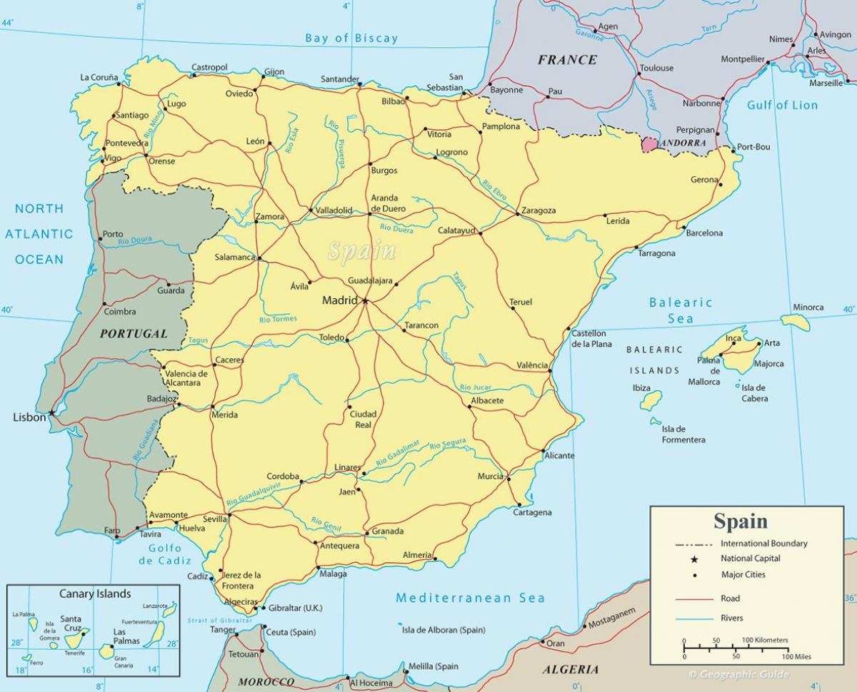 Map Of Spain Offline Map And Detailed Map Of Spain Map Of Spain Offline Map And Detailed Map Of Spain