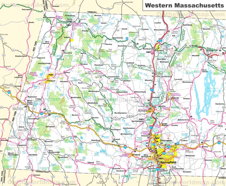 Map Of Western Massachusetts Ontheworldmap