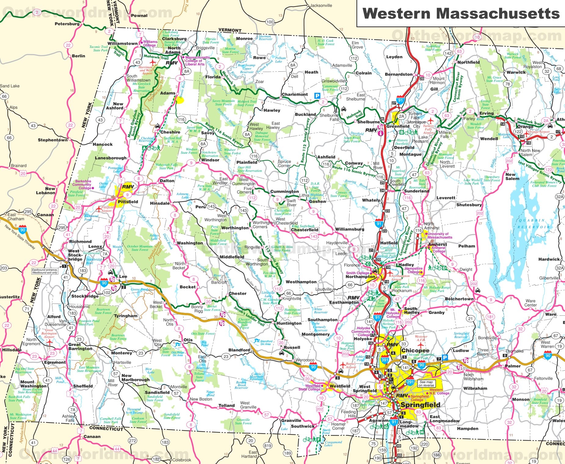 Map Of Western Massachusetts Ontheworldmap