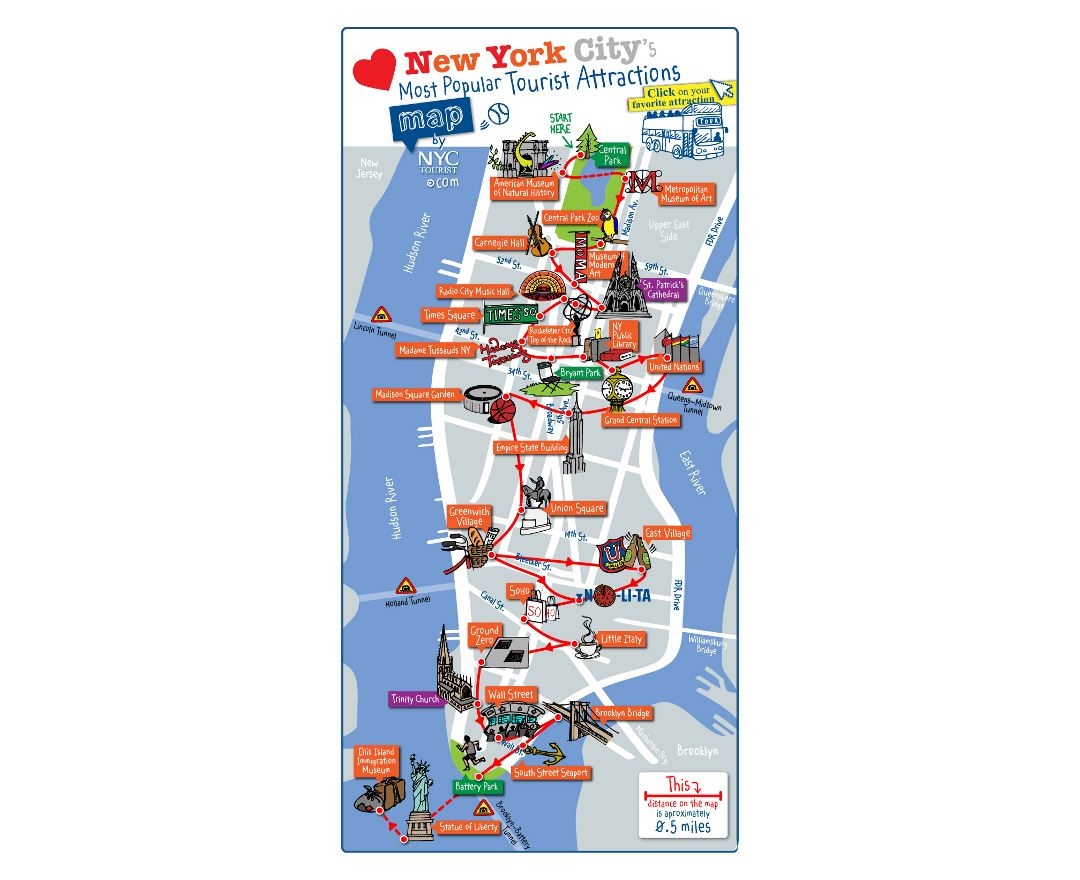 Printable Map Of Nyc Attractions