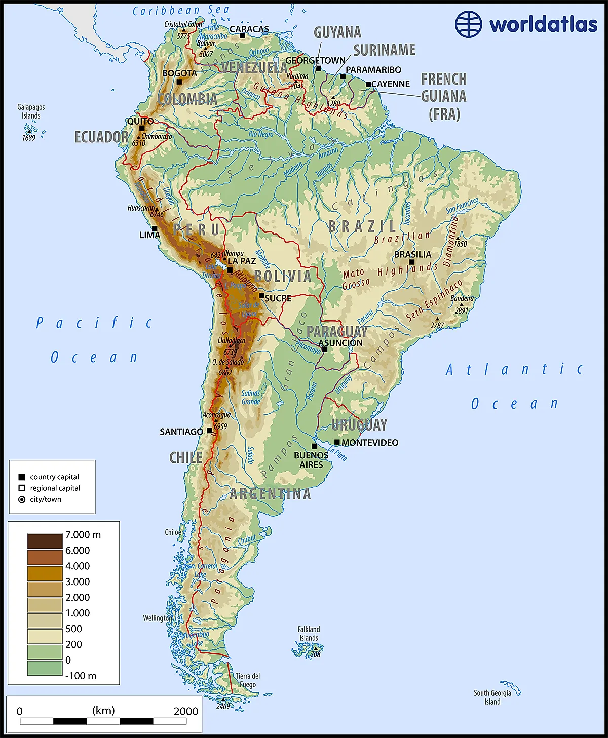 Maps Of South America World Atlas