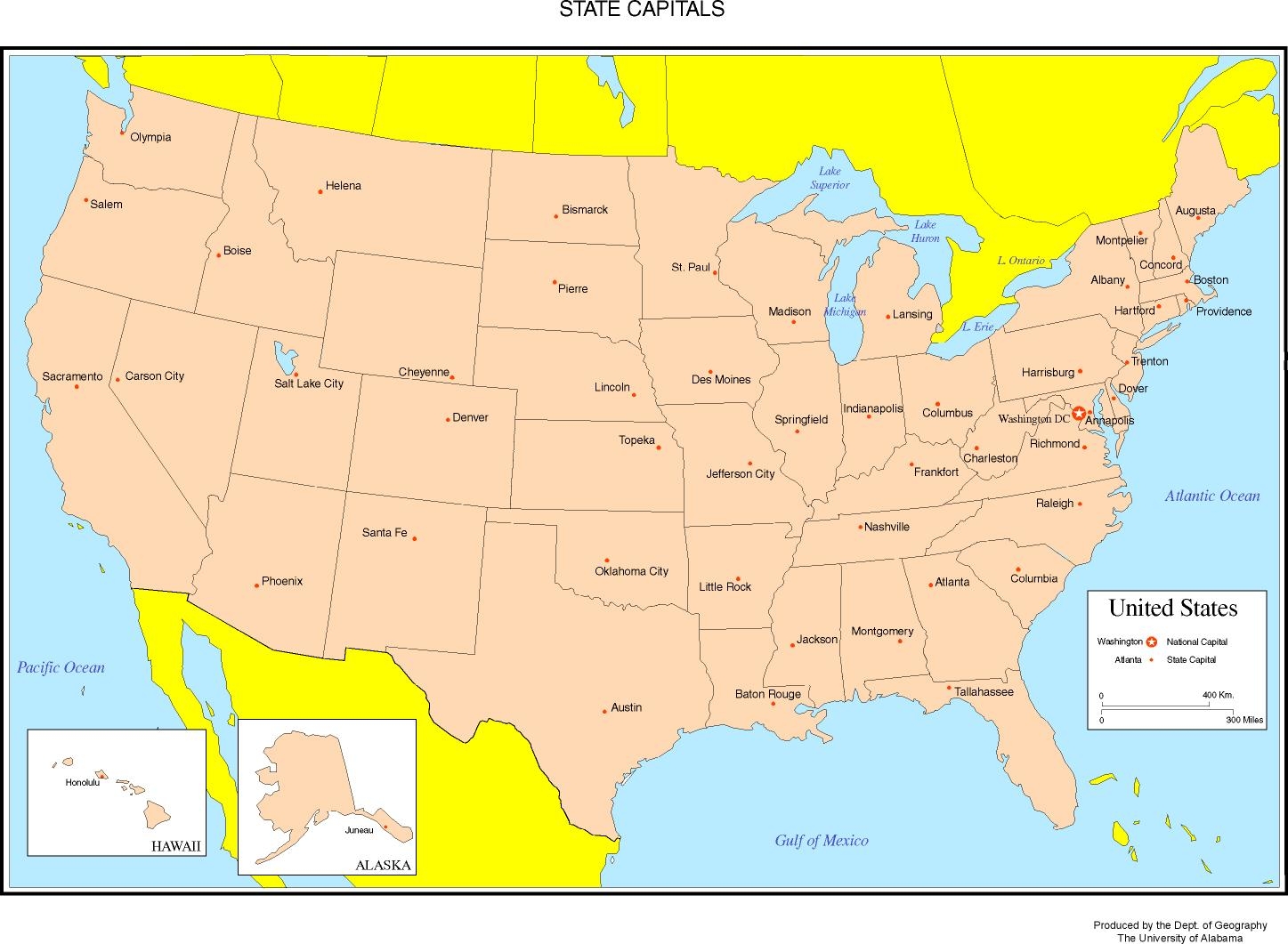 Usa State Map Printable