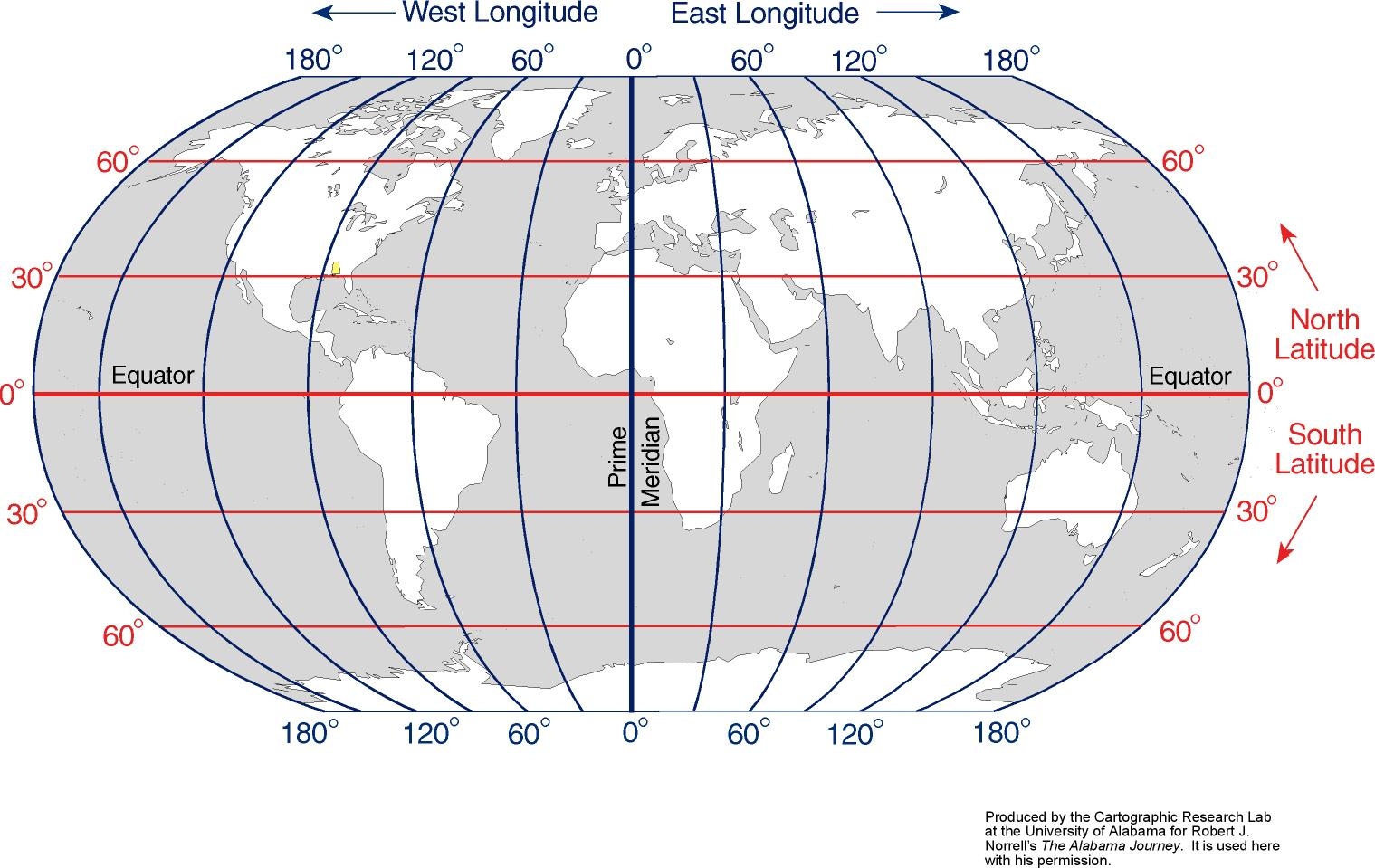 Latitude And Longitude Printable Map