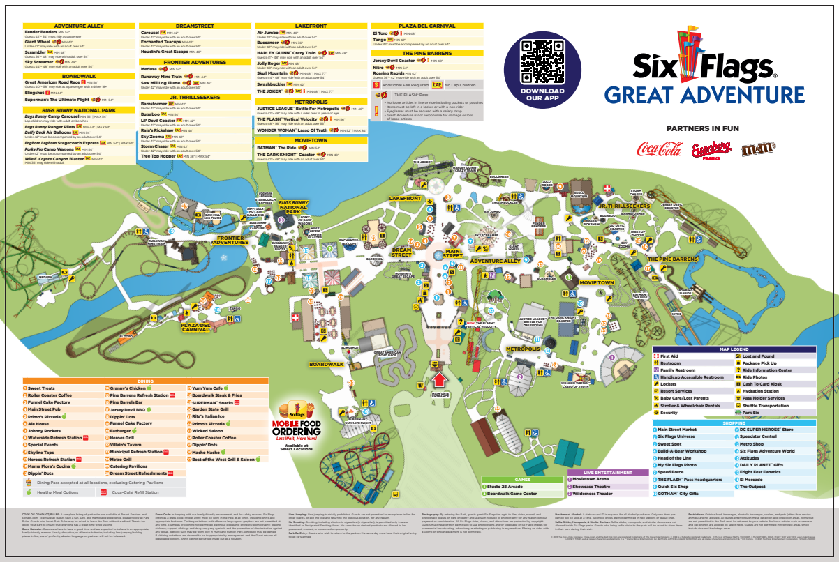 Printable Six Flags Great America Map Printable Six Flags Great America Map