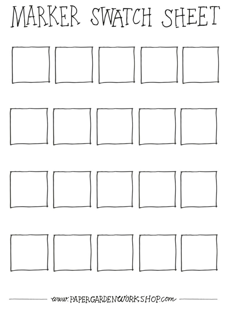 Marker Swatch Sheets