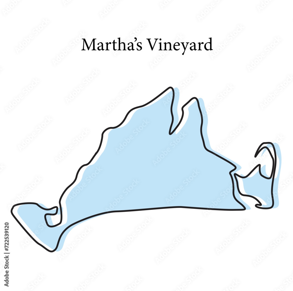 Martha s Vineyard Map Martha s Vineyard Vector Martha s Vineyard Outline Martha s Vineyard Stylized Stock Vector Adobe Stock