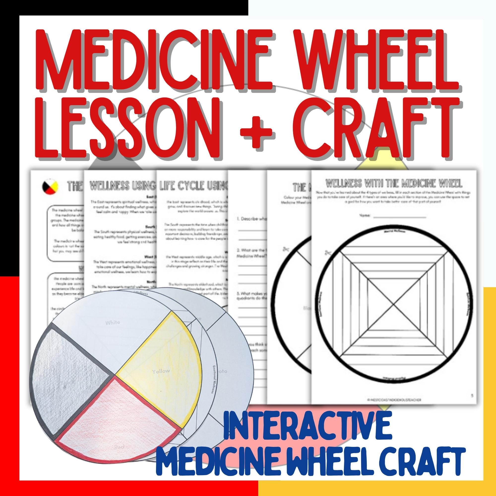 Medicine Wheel Craft Medicine Wheel Lesson Indigenous Education Indigenous Canada Social Studies Etsy