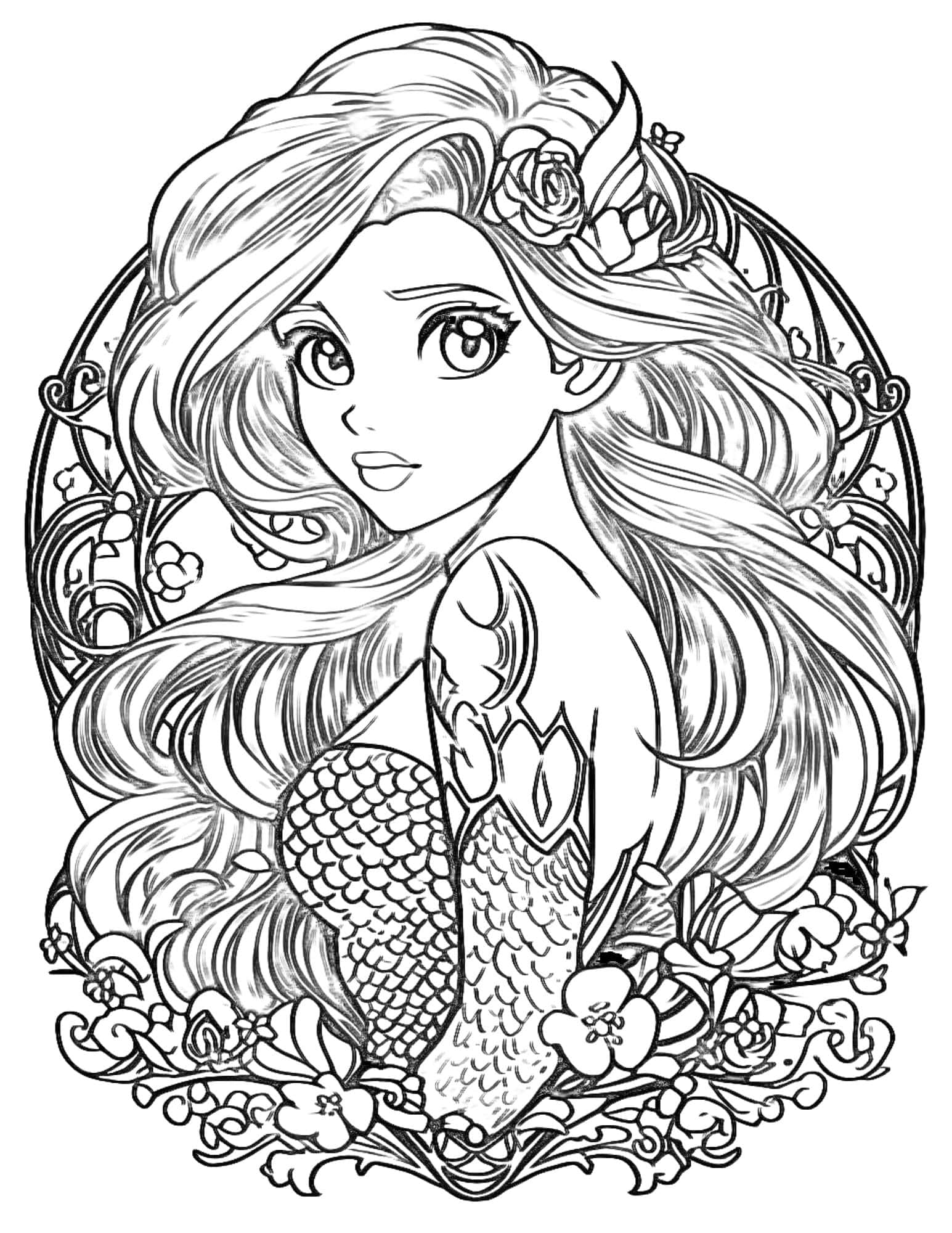 Mermaids 42 Mermaid Coloring Pages For Children And Adults Free Worksheets Library