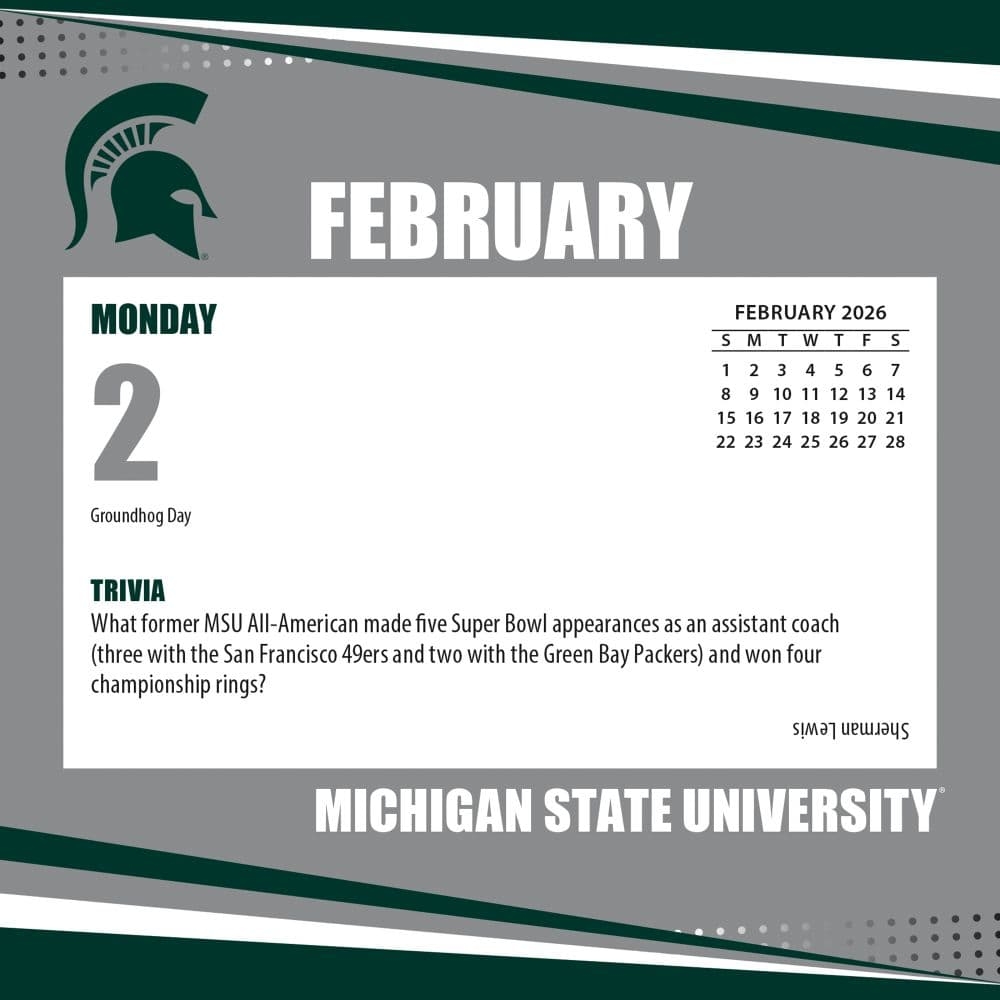 Michigan State Spartans 2026 Desk Calendar Calendars