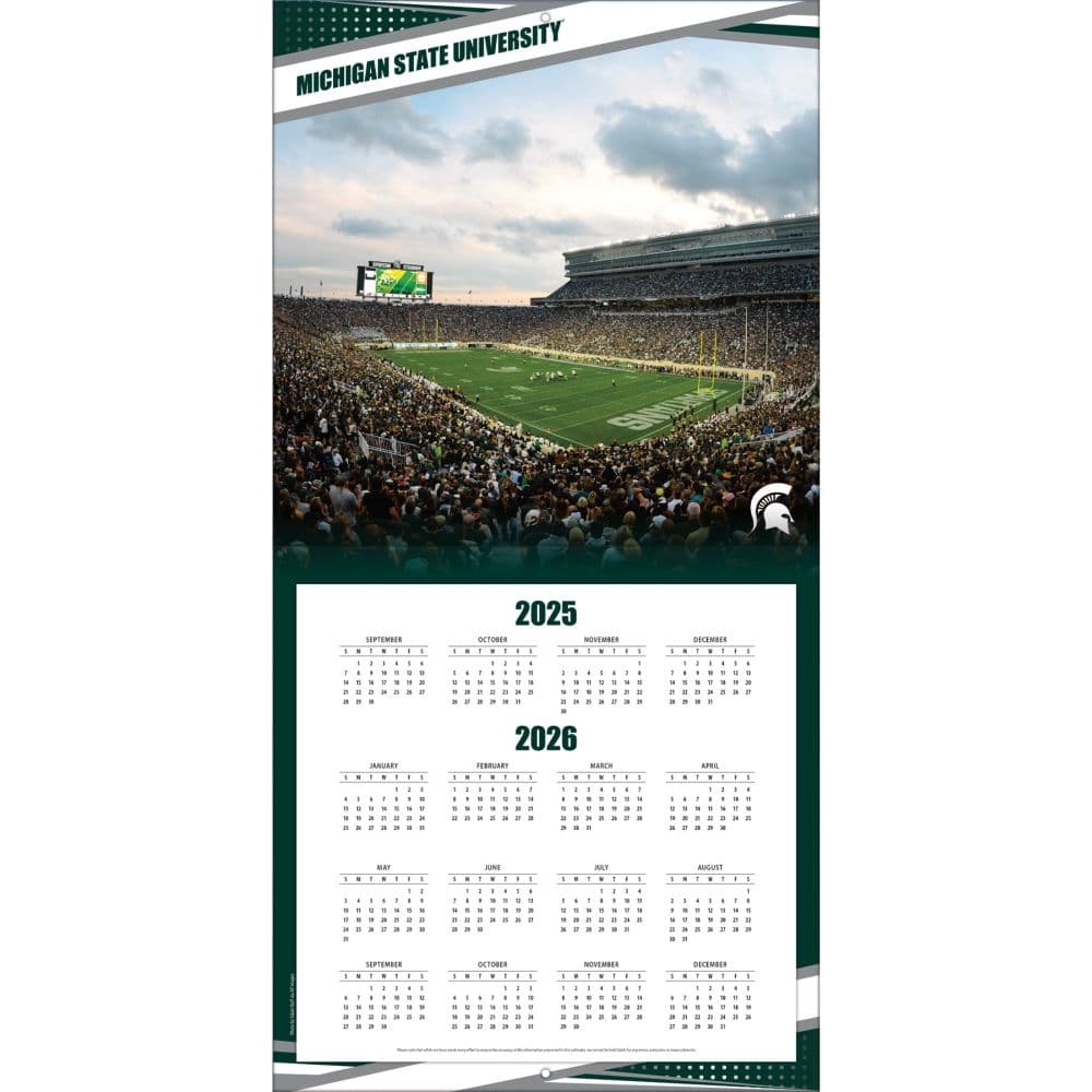 Michigan State Spartans 2026 Wall Calendar Calendars