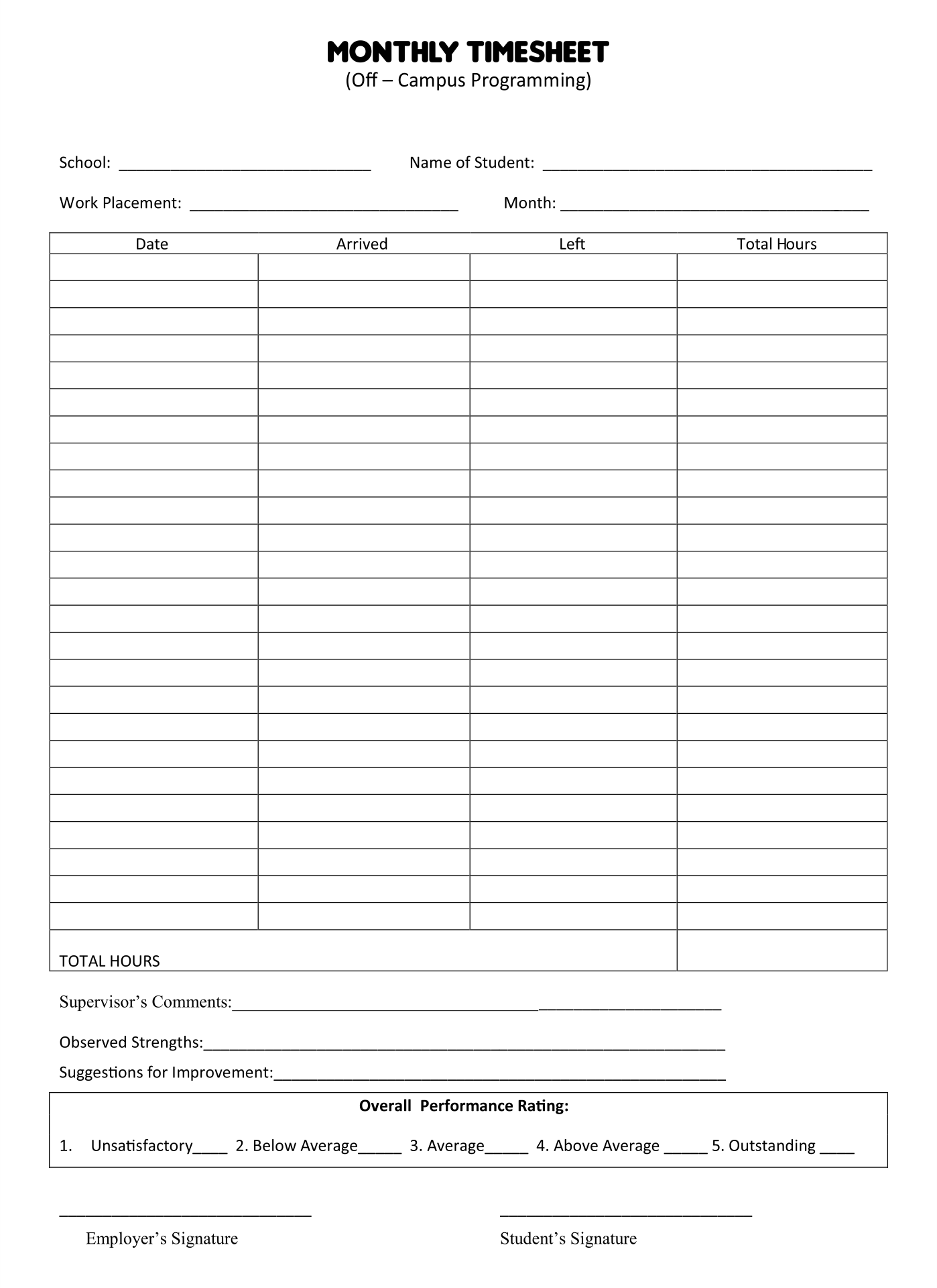 Monthly Time Sheets 10 Free PDF Printables Printablee Worksheets Library