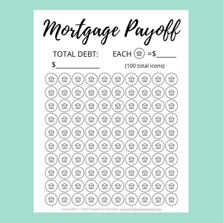 Mortgage Payoff Tracker Printable Debt Payment Chart PDF Etsy