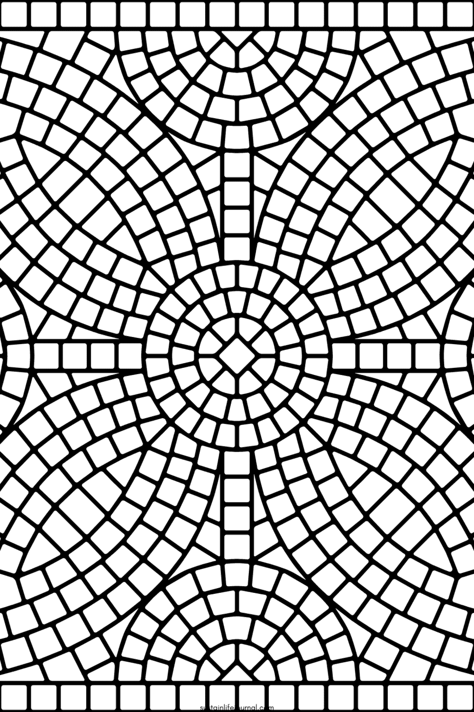 Mosaic Coloring Page To Print Sustain Life Journal