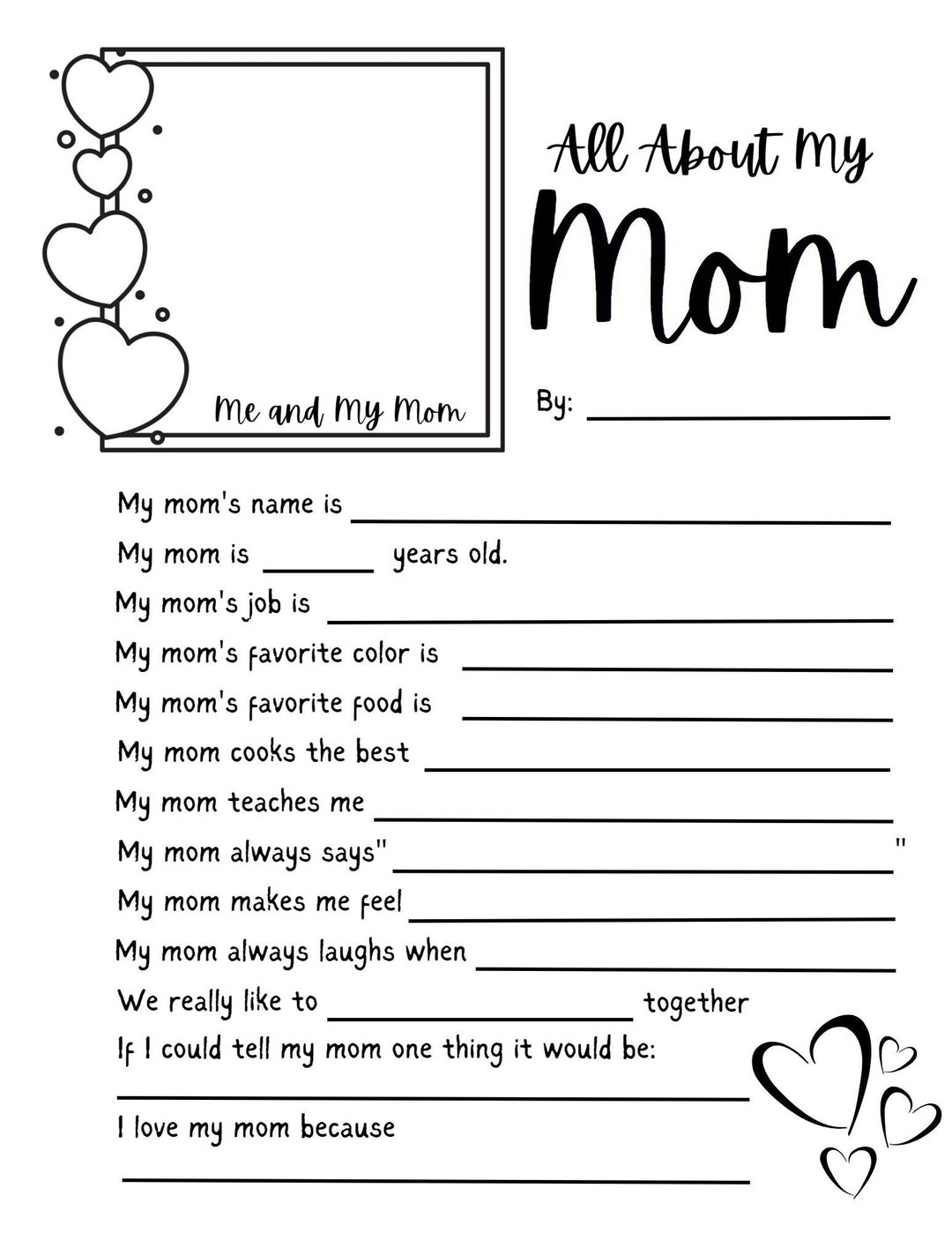 Mother s Day Questionnaire All About My Mom Printable Gift PDF Etsy Israel Mother s Day Questionnaire All About My Mom Printable Gift PDF Etsy Israel