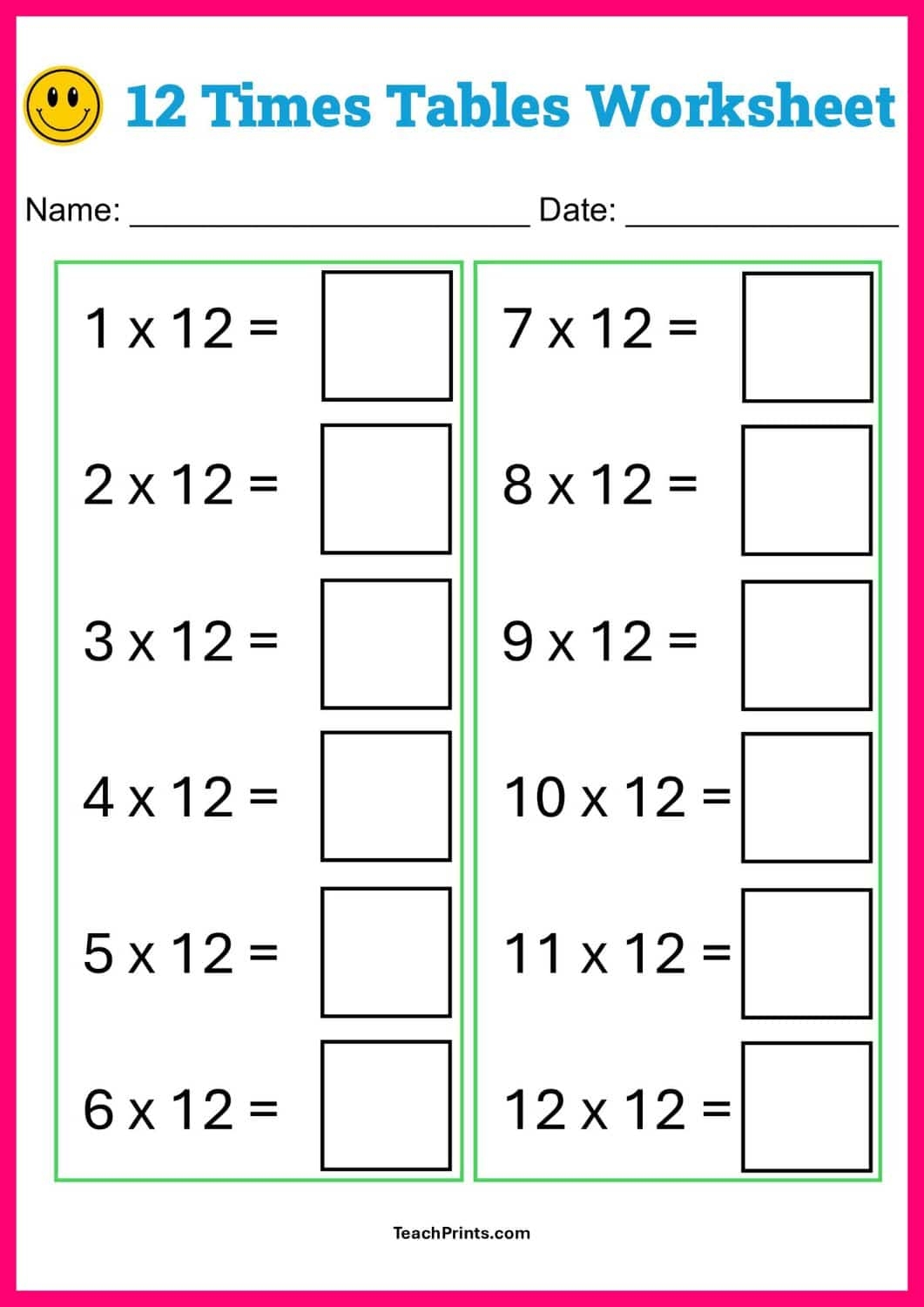 Multiplication Worksheets Free Printables Teach Prints