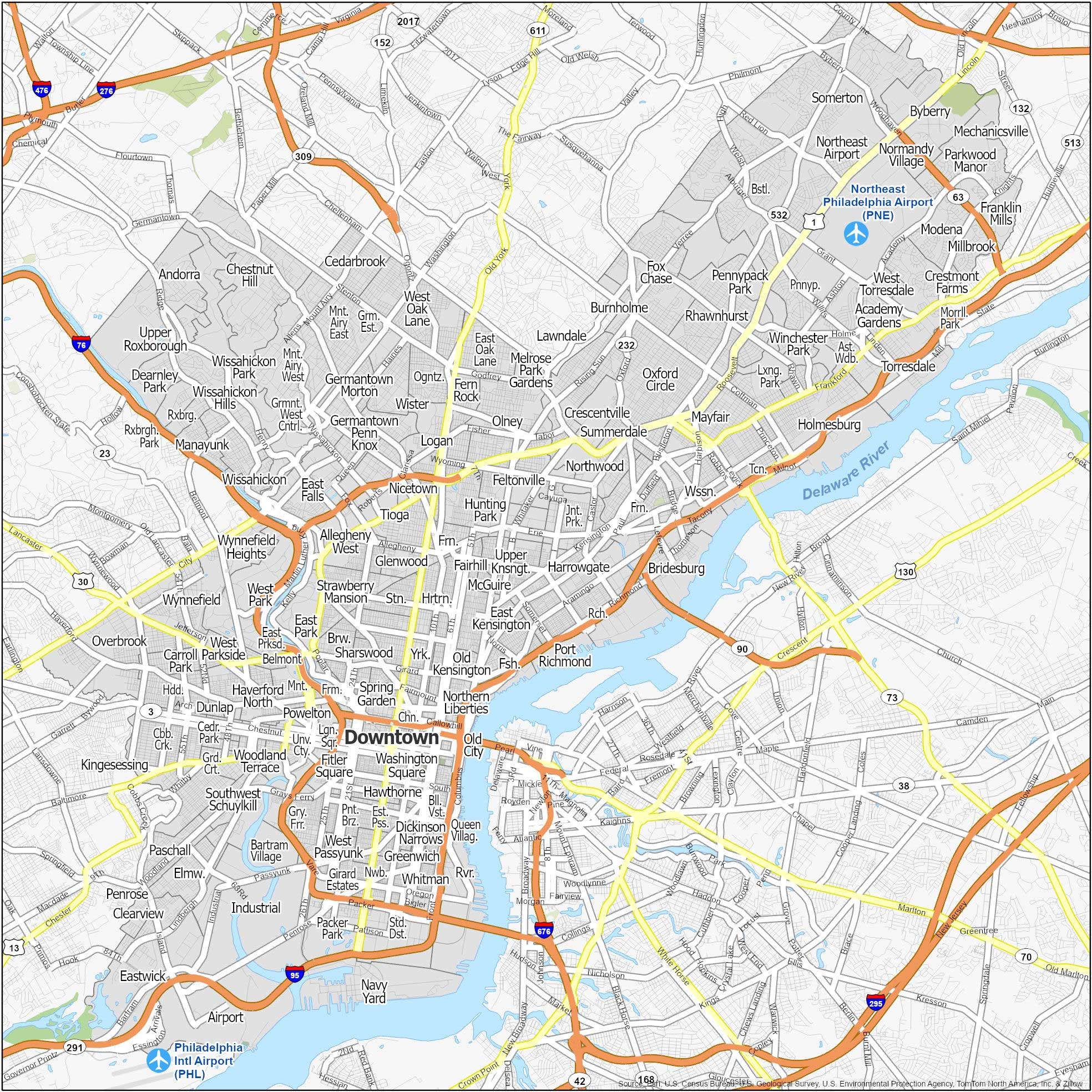 Neighborhood Map Of Philadelphia GIS Geography