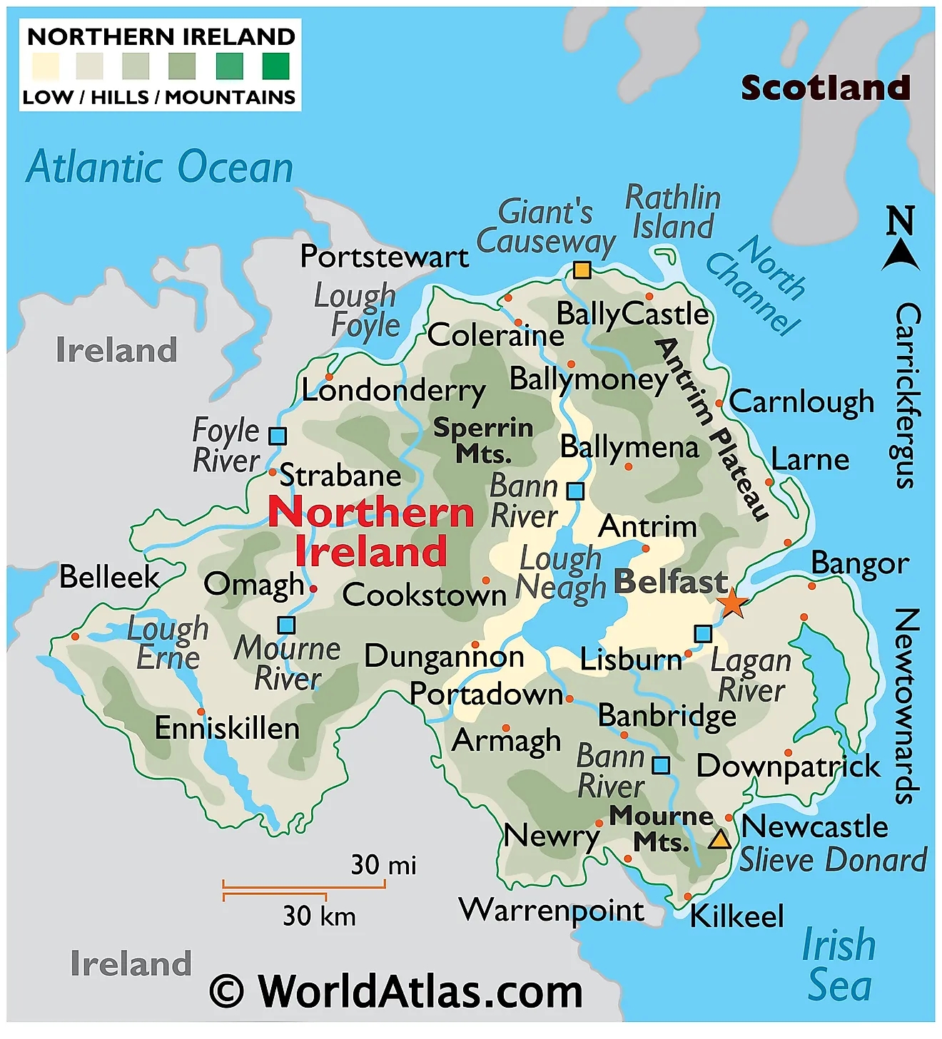 Printable Map Of Northern Ireland Printable Map Of Northern Ireland