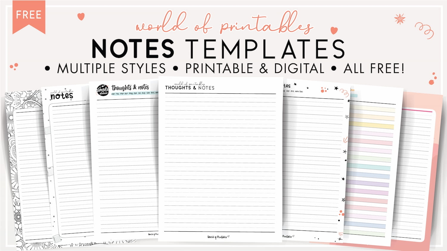 Printable Note Sheet
