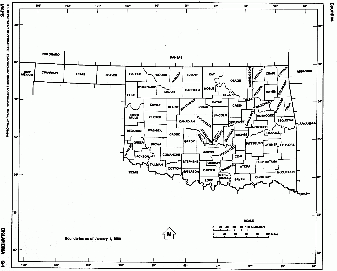 Oklahoma Free Map Oklahoma Free Map