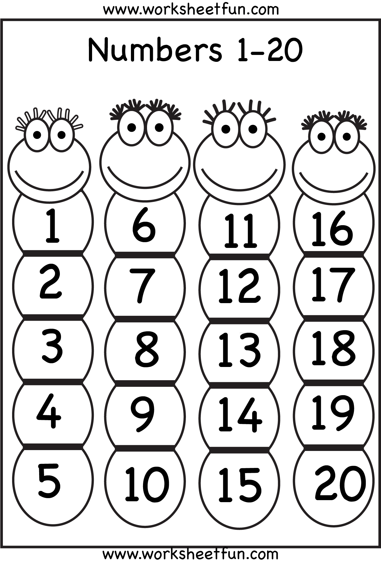 Printable Counting Worksheets 1 20 Printable Counting Worksheets 1 20