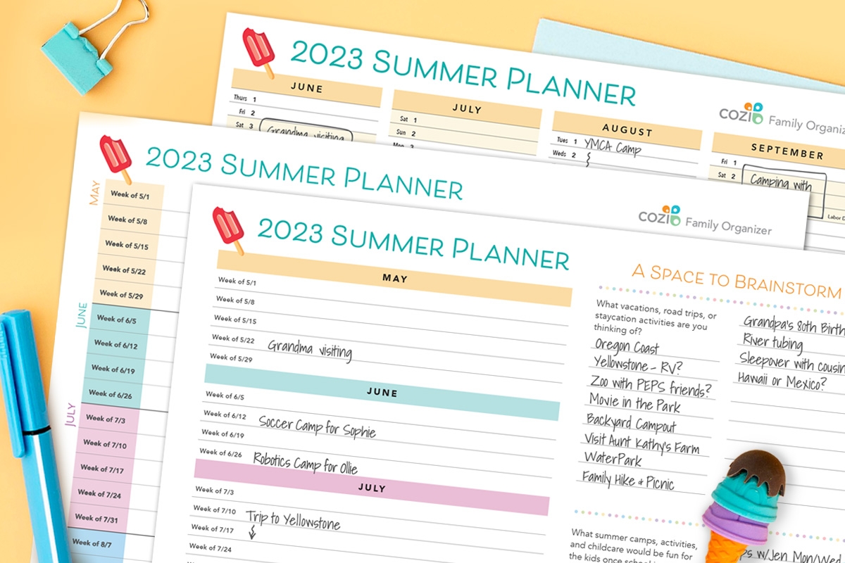 Organize Summer Planning With 2023 Planning Printables Cozi Family Organizer Organize Summer Planning With 2023 Planning Printables Cozi Family Organizer
