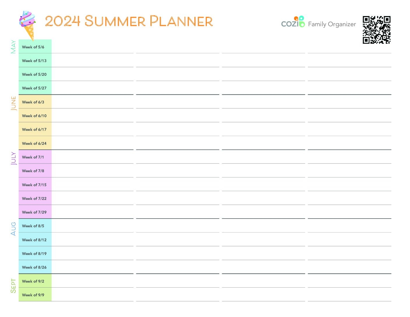 Organize Summer Planning With 2024 Planning Printables Cozi Family Organizer Organize Summer Planning With 2024 Planning Printables Cozi Family Organizer
