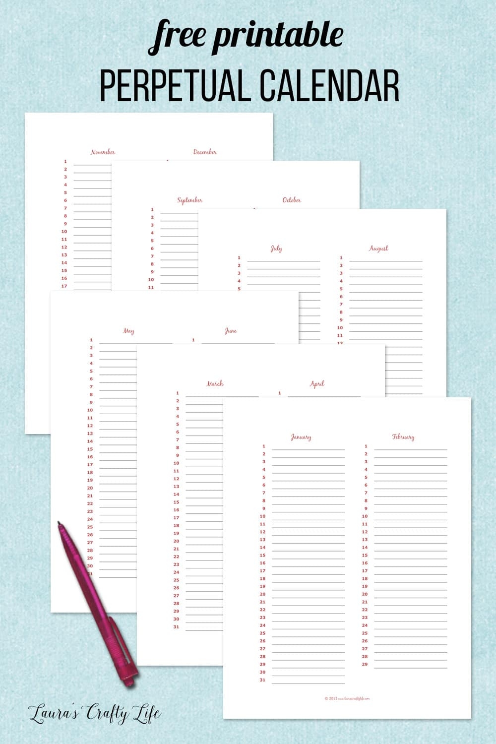 Calendar Printable Free