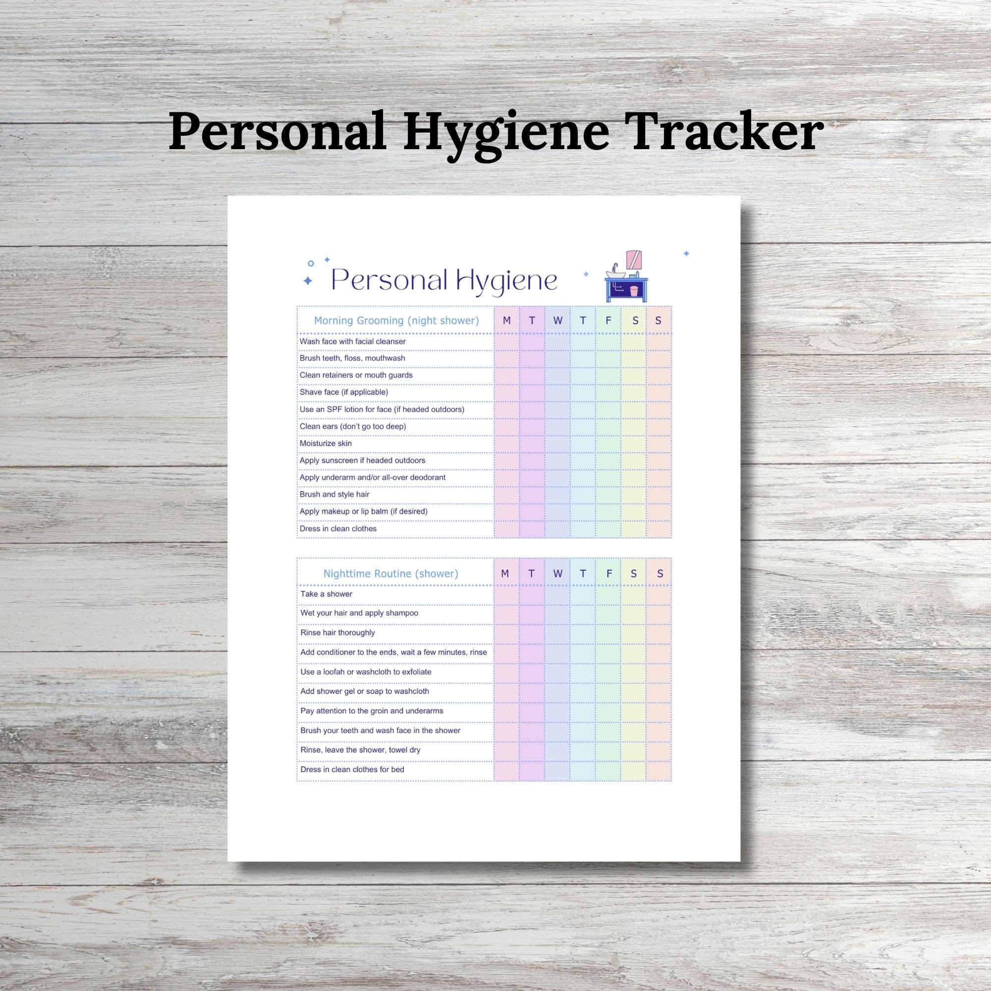 Hygiene Printable Worksheets