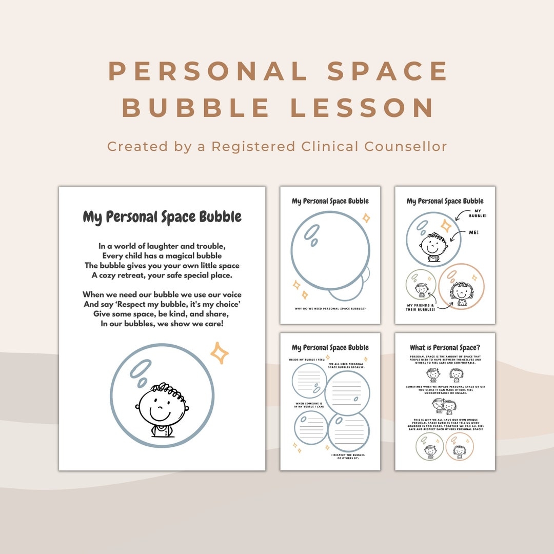 Personal Space Bubble Worksheets And Education For Teachers And Mental Health Practitioners Teaching Boundaries To Children In Schools Etsy