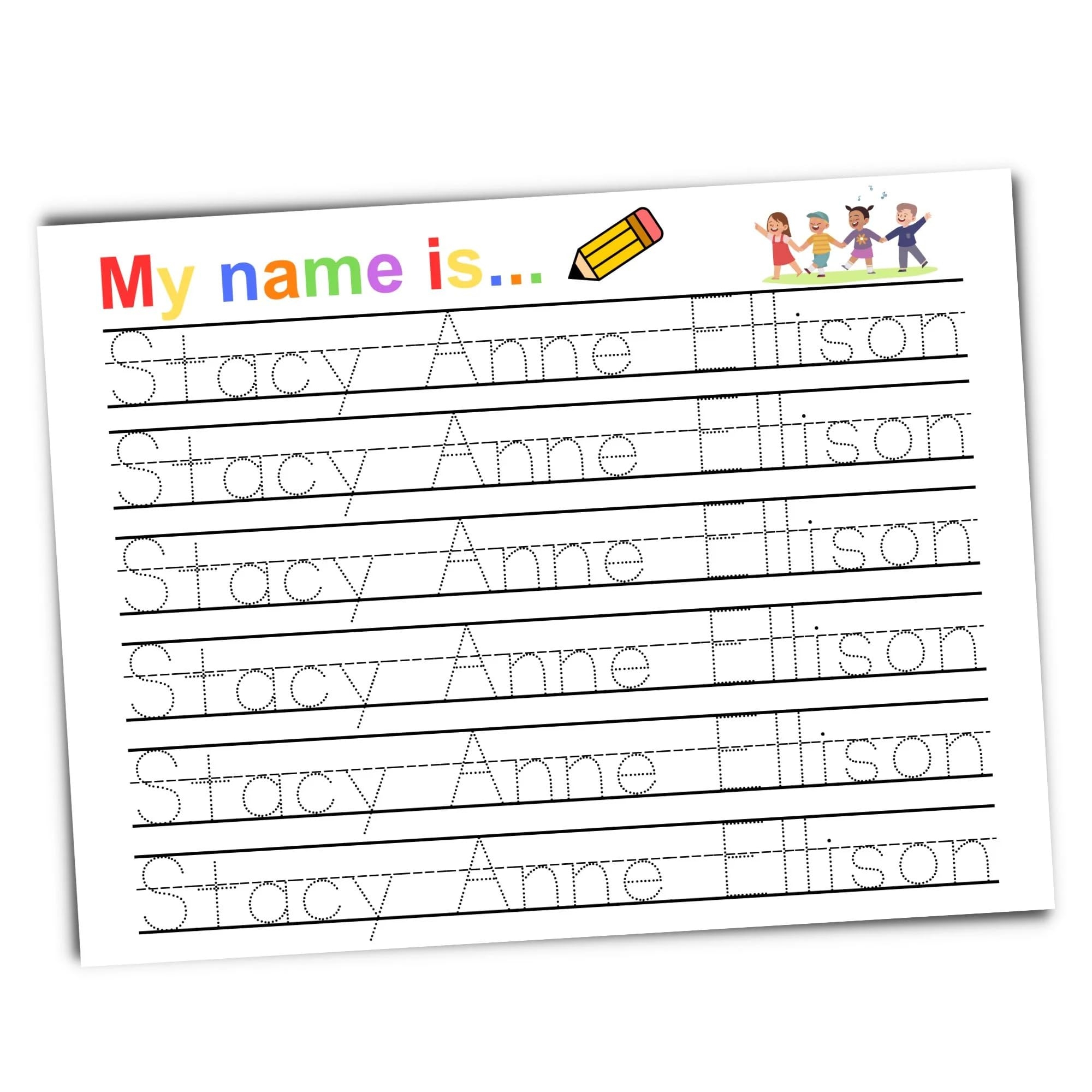 Printable Name Practice Sheets