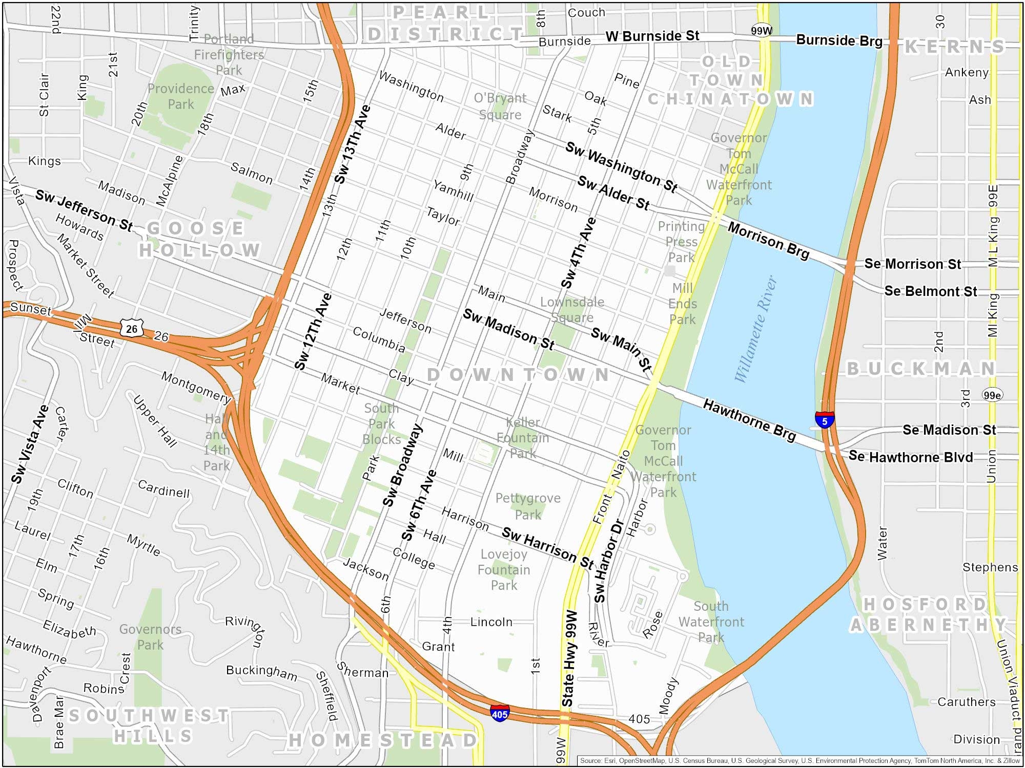 Portland Neighborhood Map GIS Geography